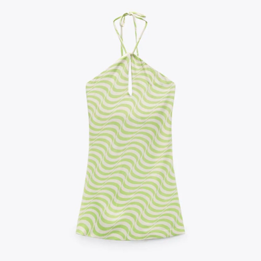 Zara Satin Effect Print Mini Dress - Picture 4 of 10
